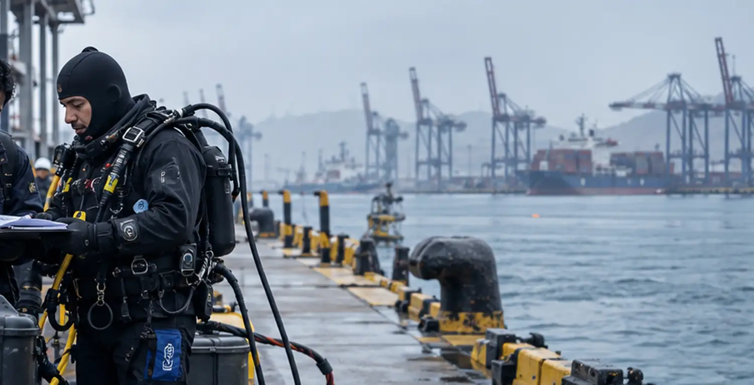 Coordinación de una operación con profesionales del buceo comercial