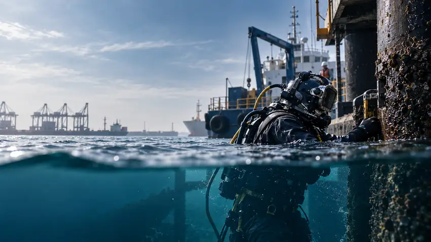 Intervención de buceo en infraestructura portuaria