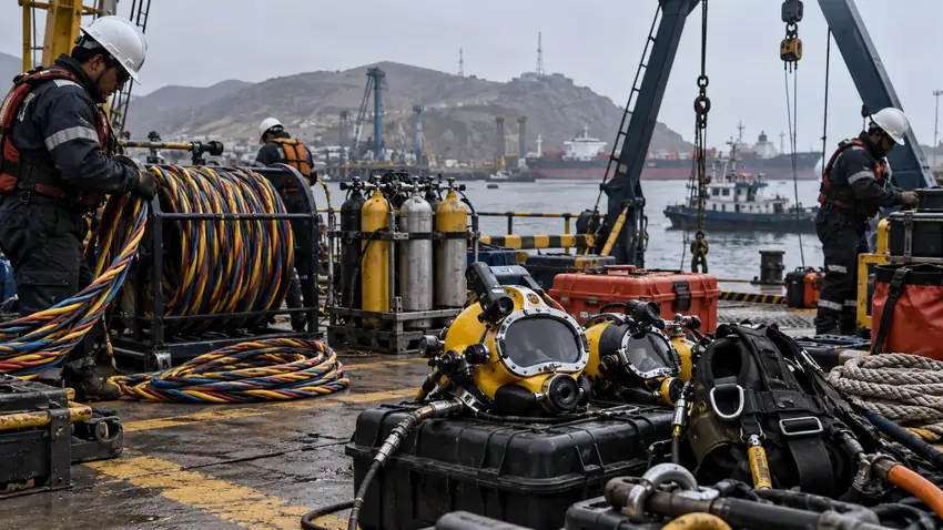 Preparación de recursos y equipos para un proyecto marino